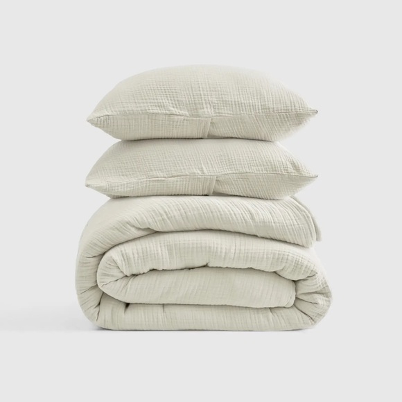 NWOT QUINCE Organic Airy Gauze Duvet Cover Set Full/Queen Ivory 6719